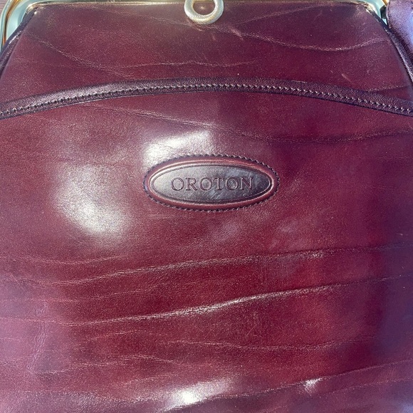 Vintage🤎top handle crossbody bag kiss lock bag leather bag oroton bag - Picture 13 of 16